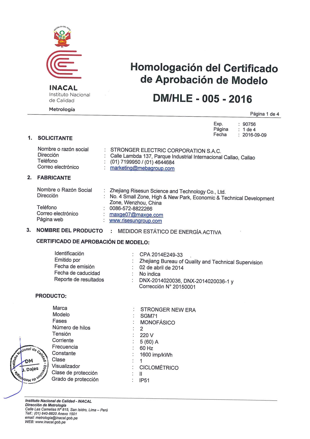 Medidor monofásico ciclométrico SGM71 5(60)A